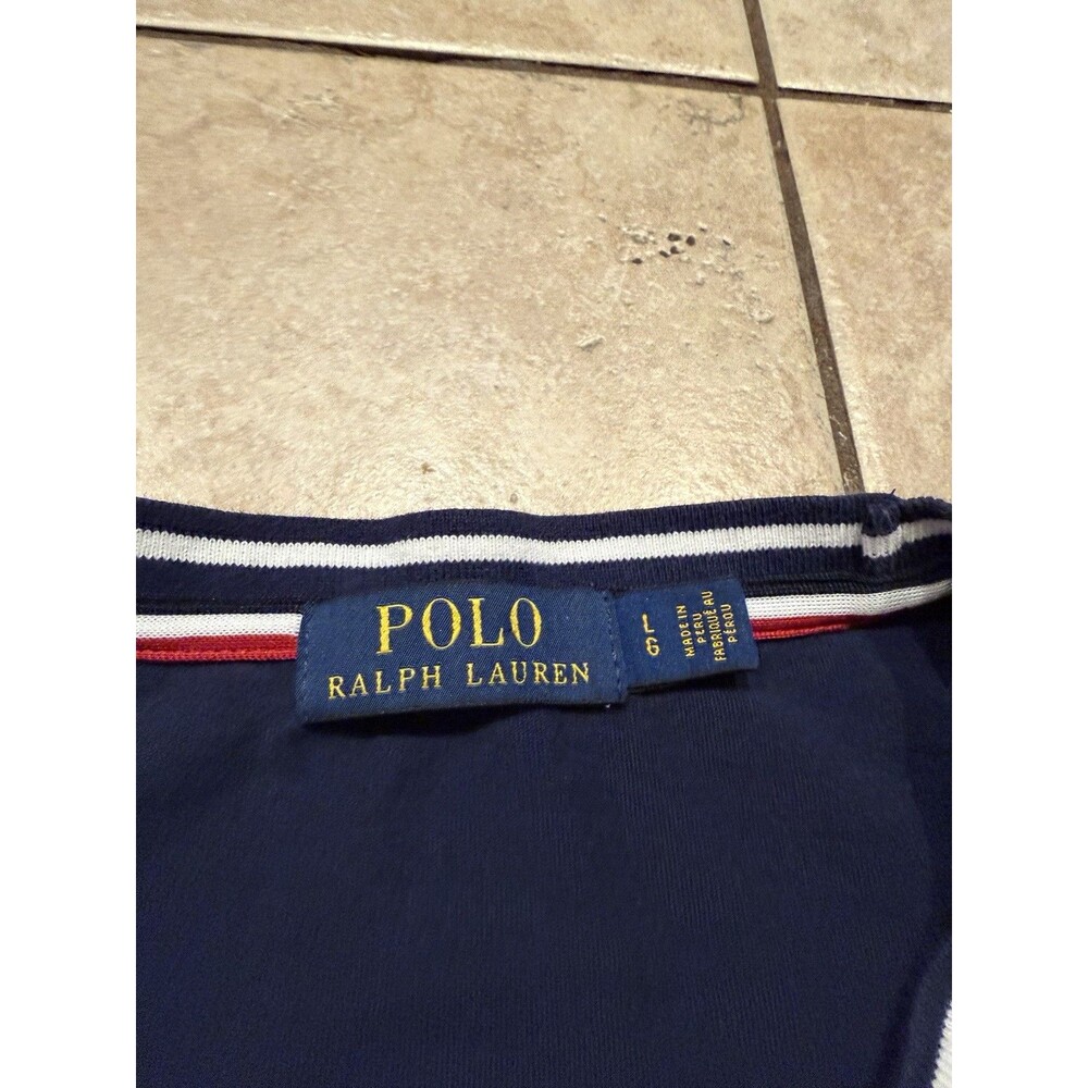 Polo Ralph Lauren Shirt Mens Large Blue United States Crest Big Pony Spell out - Picture 3 of 4